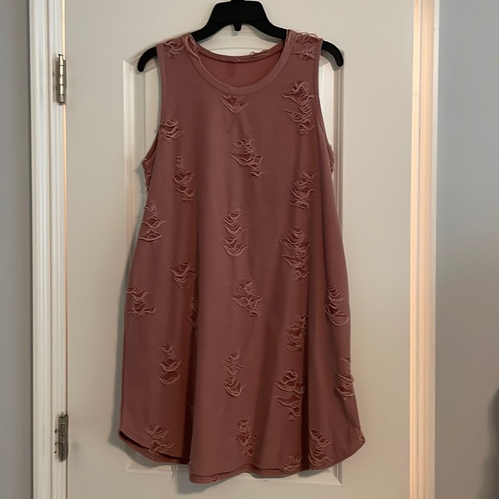 Maroon ripped dress